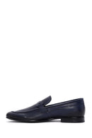 Erkek Lacivert Deri Klasik Loafer | Derimod