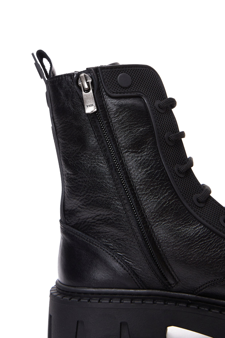 Women's Black Zippered Leather Boots