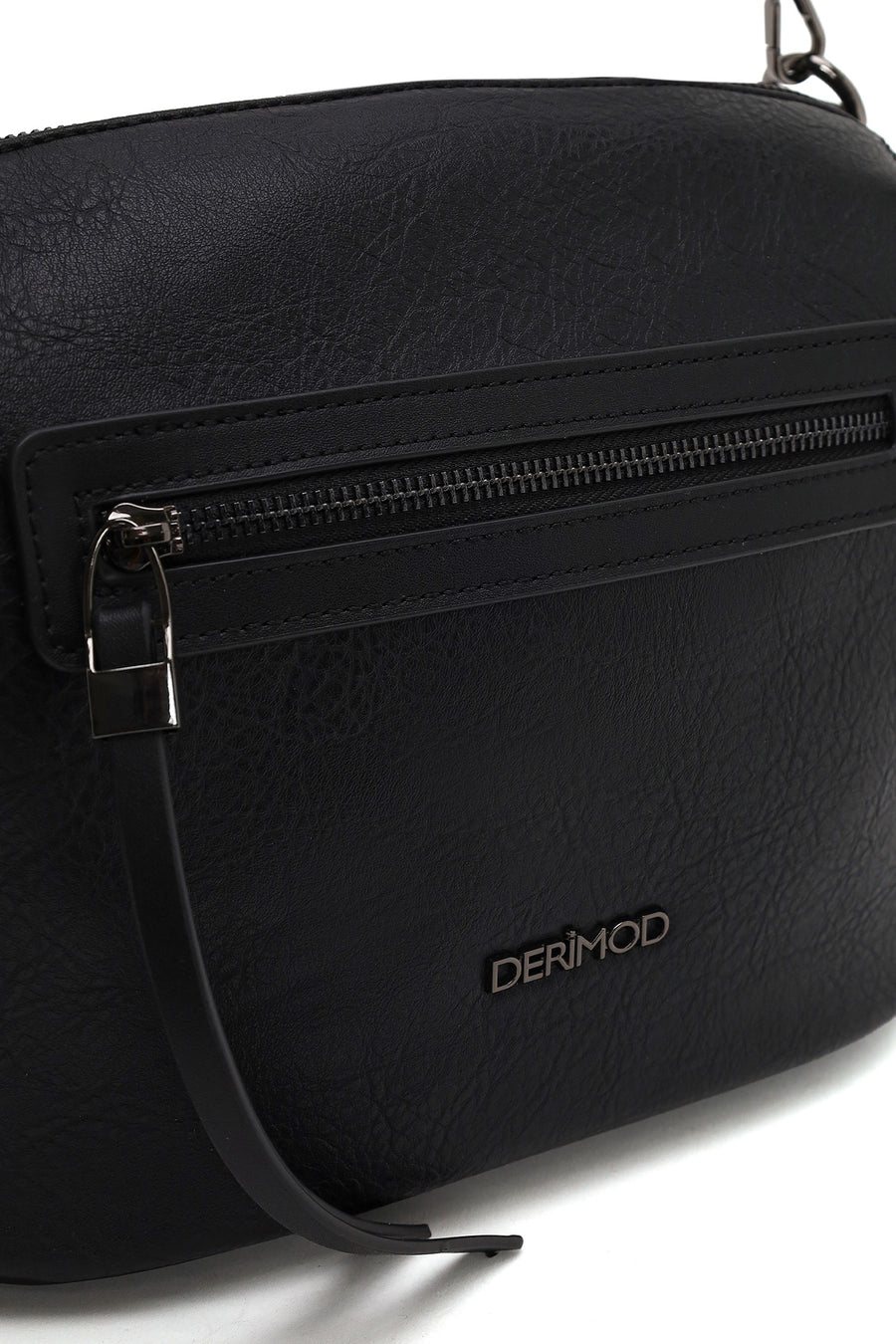 Woman Black Long-Strap Crossbody Bag
