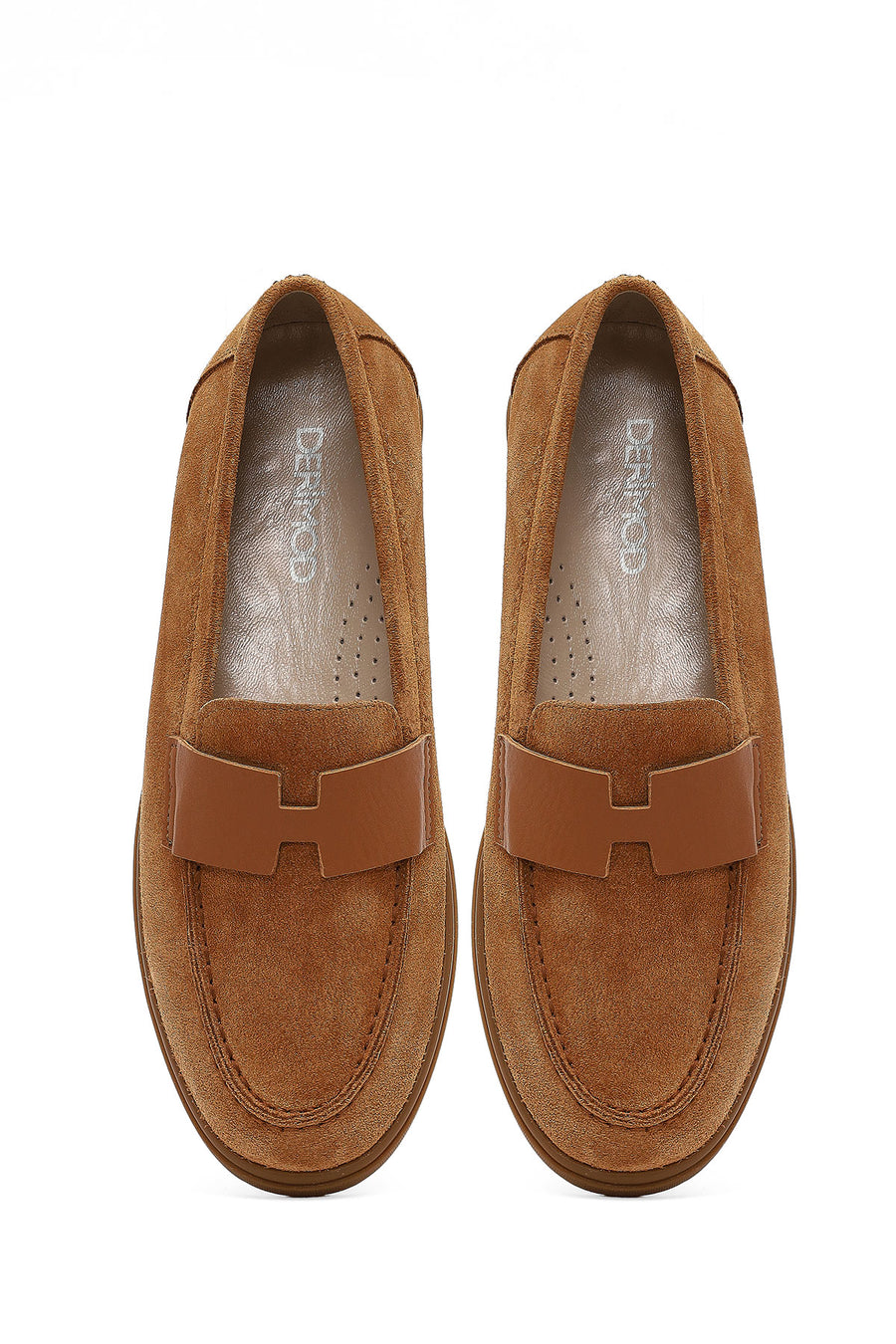 Women Tan Suede Leather Comfort Loafer
