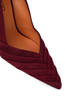 Woman Burgundy Thin-Heeled Suede Stiletto | Derimod