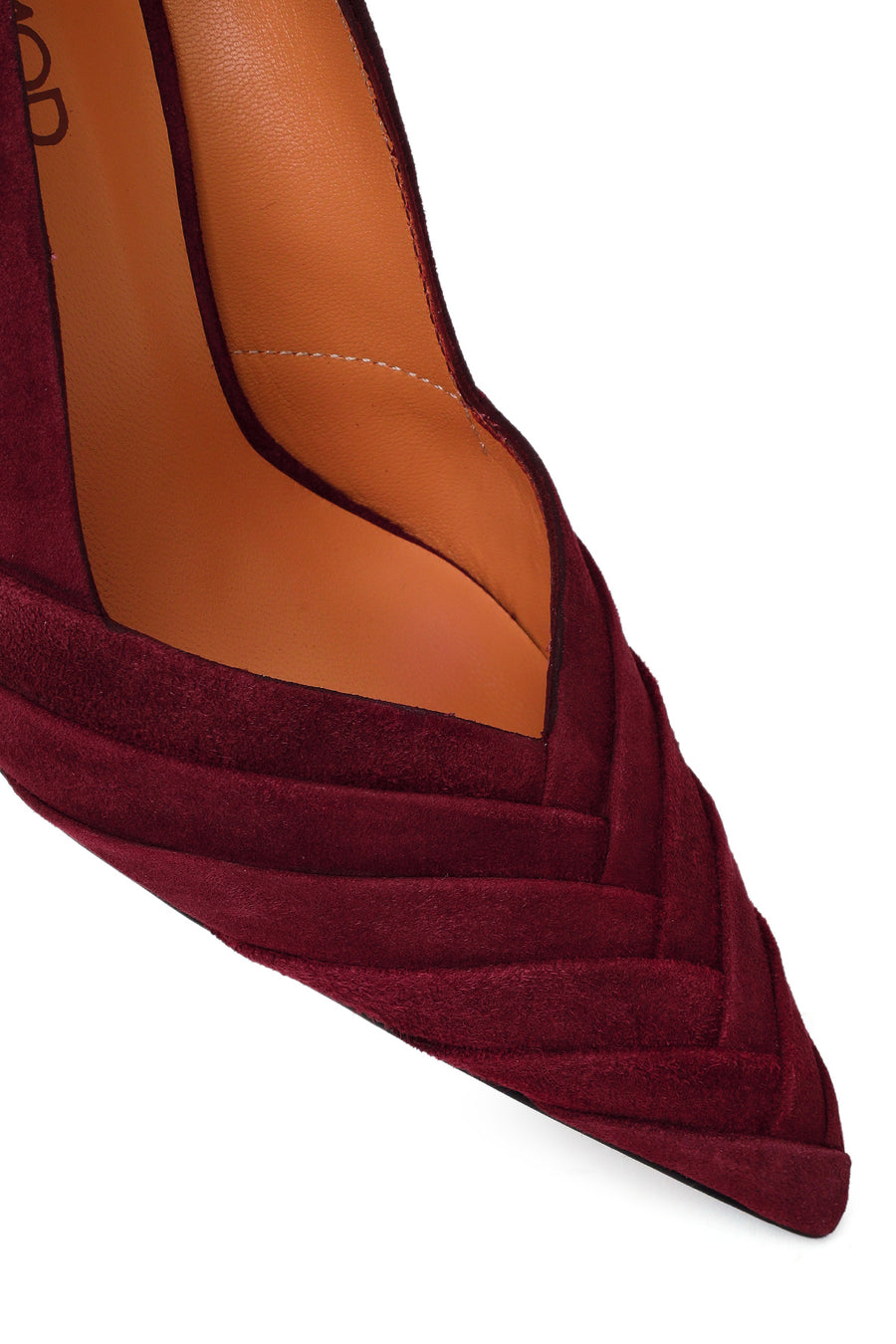 Woman Burgundy Thin-Heeled Suede Stiletto