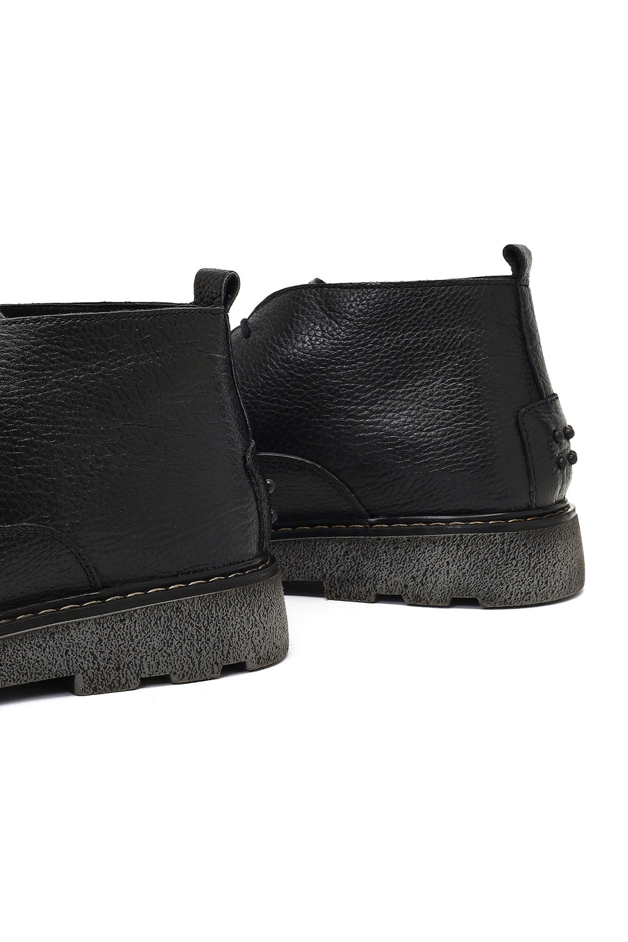 Men's Black Lace-Up Leather Casual Boot