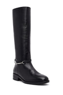 Women's Black Leather Boots with Accessories | Derimod