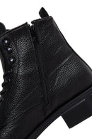 Men's Black Leather Zippered Boots | Derimod