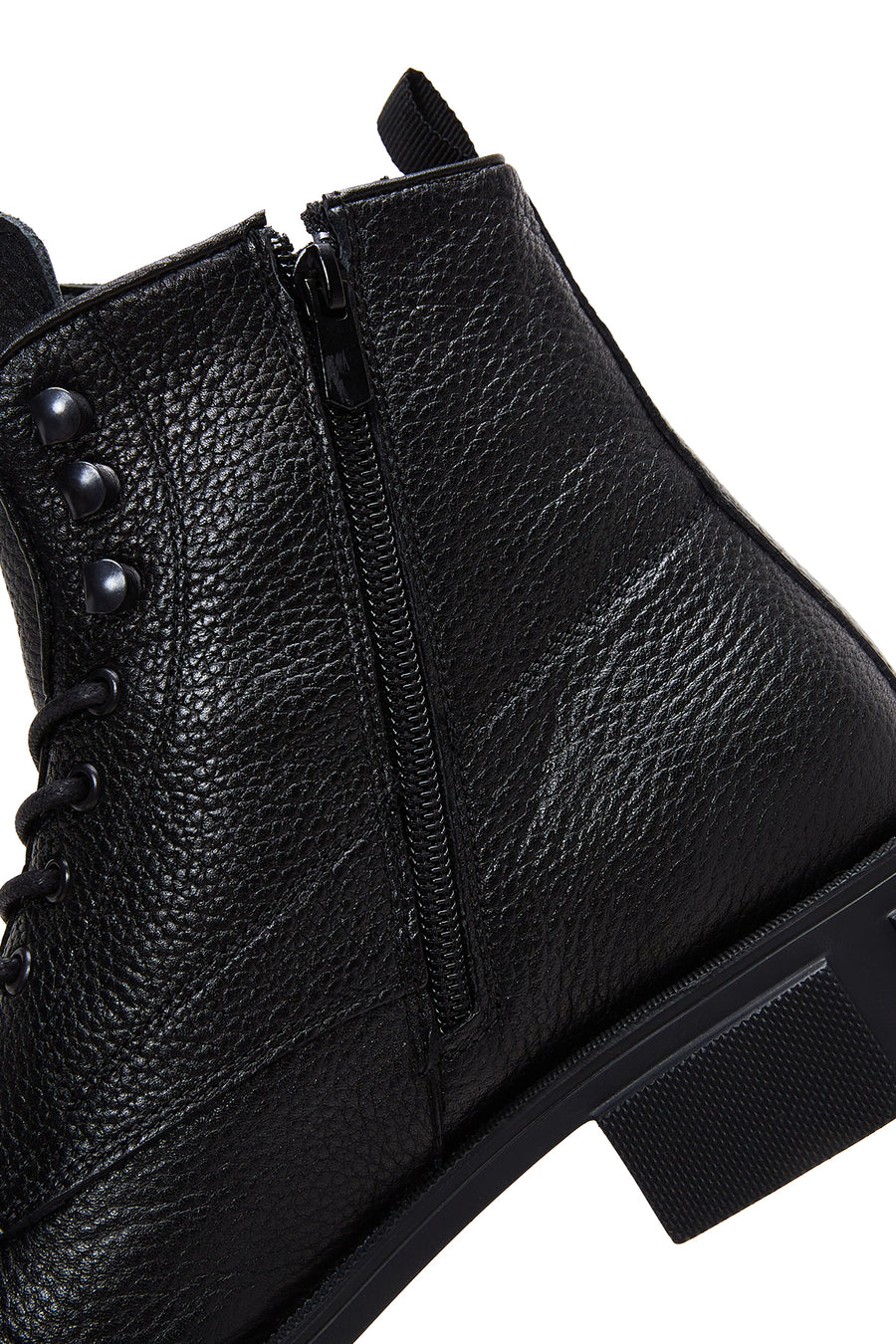 Men's Black Leather Zippered Boots