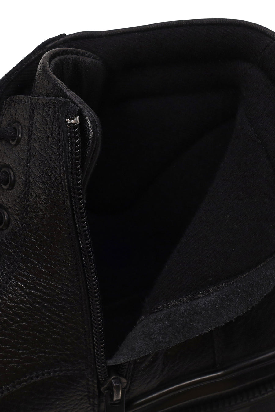 Male Black Zip Closure Leather Combat Boots