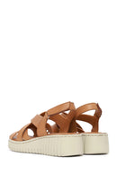 Woman Tan Chunky-Soled Leather Comfort Sandals | Derimod