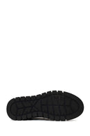 Male Black Lace-Up Thick-Soled Nubuck Leather Sneaker | Derimod