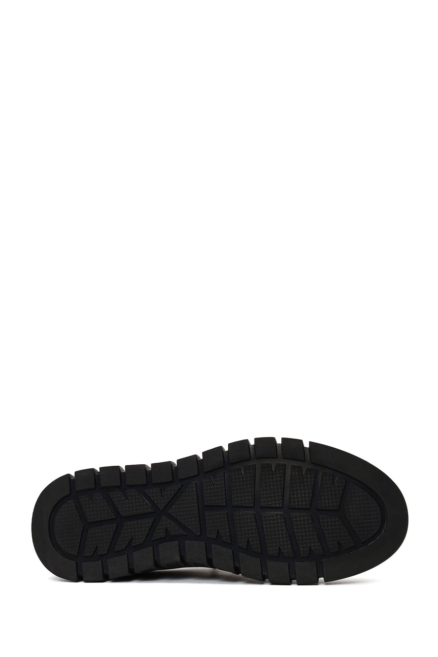 Male Black Lace-Up Thick-Soled Nubuck Leather Sneaker