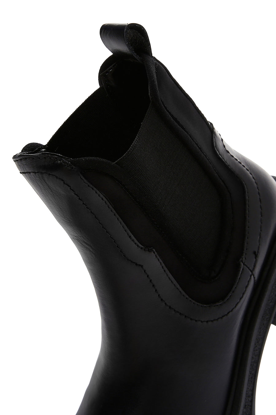 Women's Black Leather Heeled Chelsea Boots