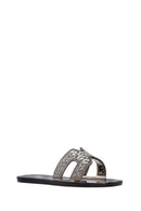Women's Black Stone Jelly Slippers | Derimod