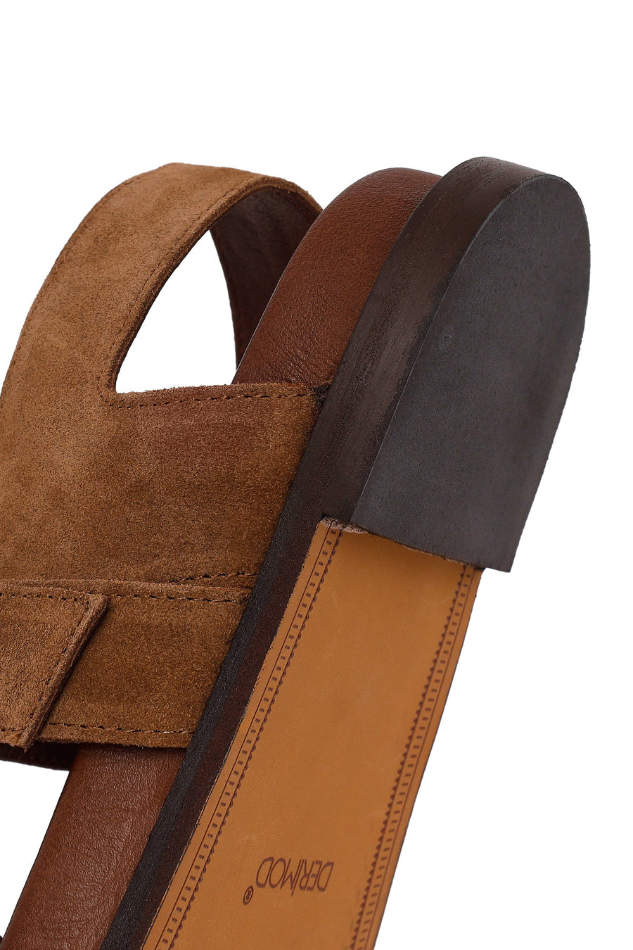 Woman Tan Suede Toe-Post Sandal