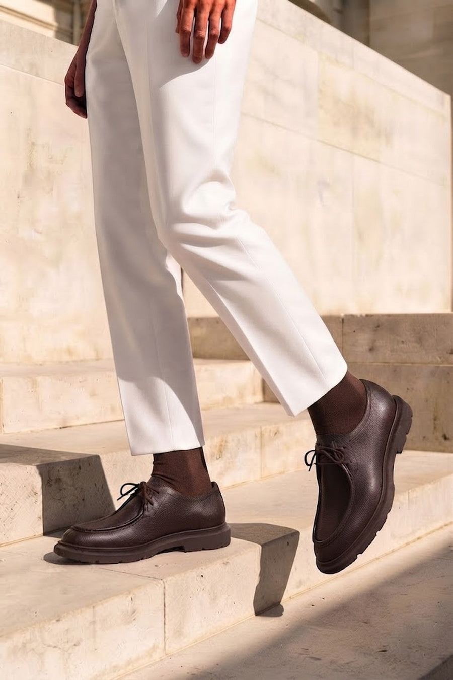 Male Brown Lace-up Leather Casual Shoes