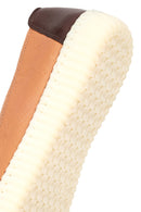 Woman Tan Leather Comfort Shoes | Derimod