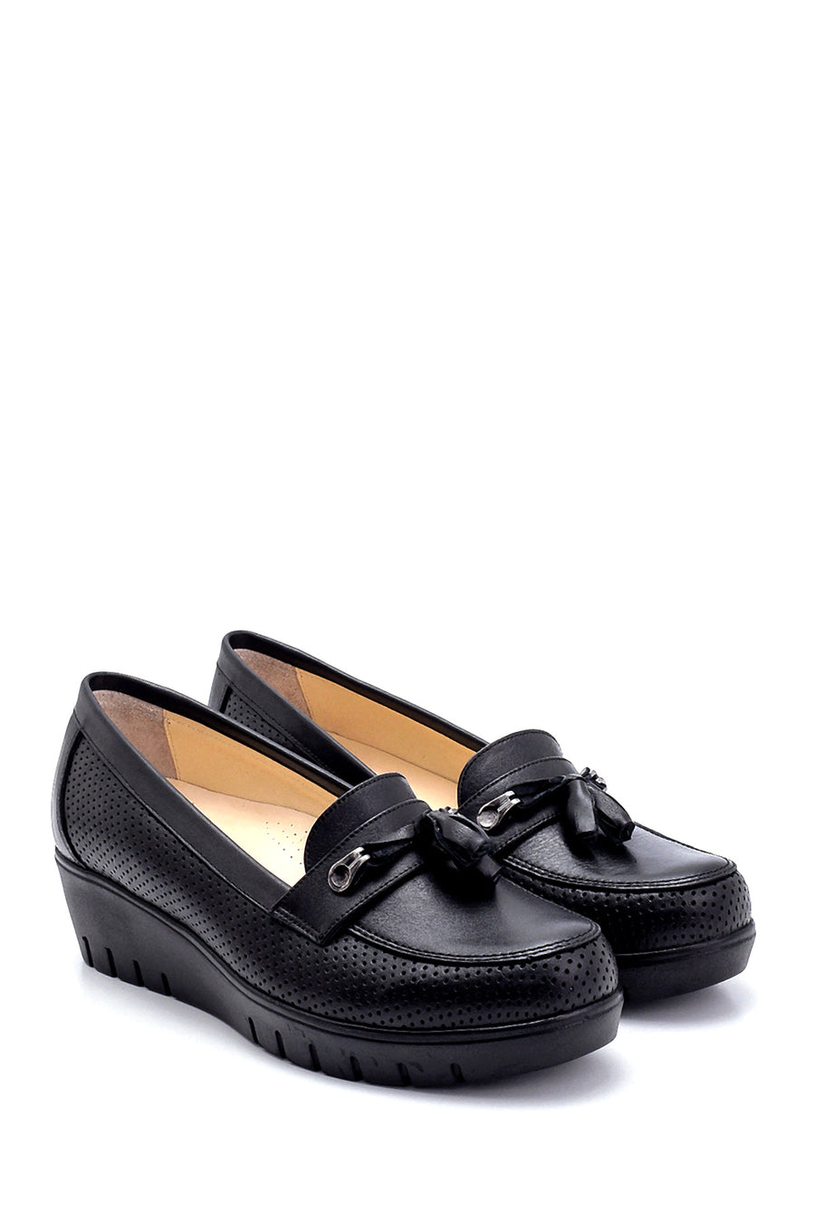 Women's Leather Wedge Heel Shoes