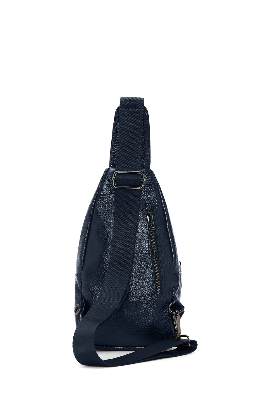 Men's Navy Blue Leather Crossbody Bag