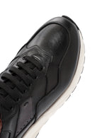 Erkek Siyah Kalın Tabanlı Bağcıklı Deri Sneaker | Derimod