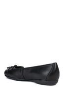 Geox Women's Black Annytah Leather Ballerinas | Derimod