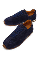 Erkek Lacivert Bağcıklı Süet Deri Sneaker | Derimod