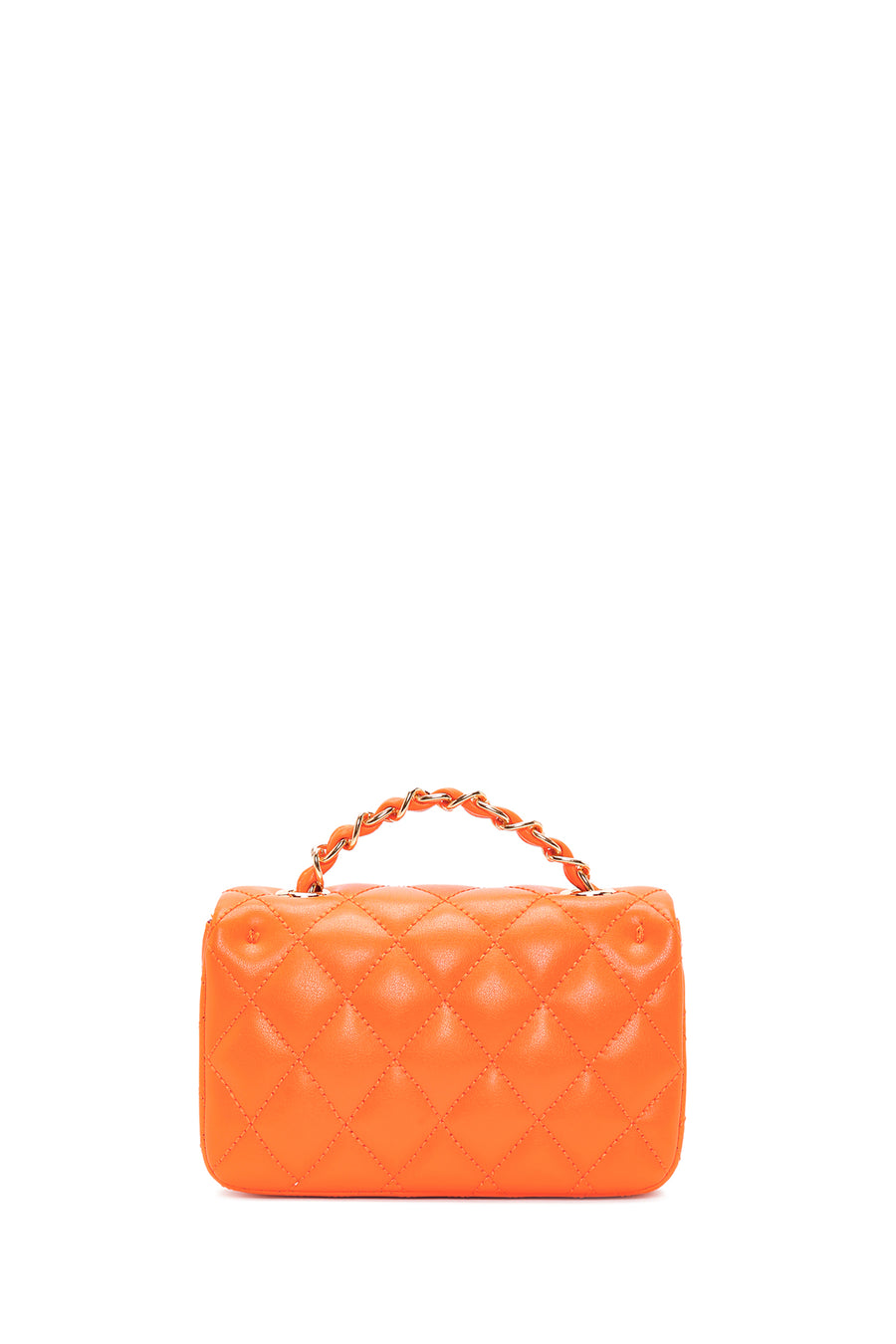 Women's Orange Long Strap Quilted Crossbody Bag