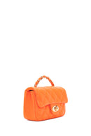 Women's Orange Long Strap Quilted Crossbody Bag | Derimod