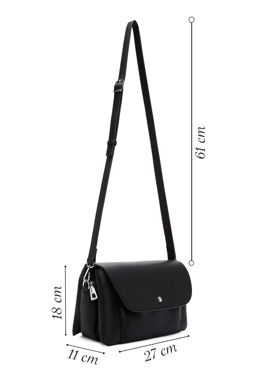 Women Black Long Strap Crossbody Bag