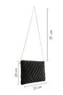 Women's Black Long Chain Strap Quilted Clutch Bag | Derimod