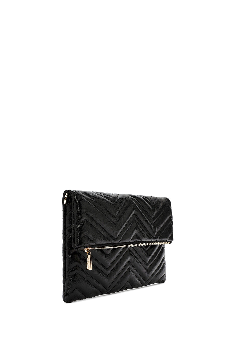 Women's Black Long Chain Strap Quilted Clutch Bag