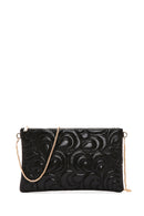 Women's Black Long Chain Strap Quilted Clutch Bag | Derimod