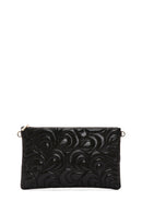 Women's Black Long Chain Strap Quilted Clutch Bag | Derimod