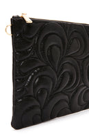 Women's Black Long Chain Strap Quilted Clutch Bag | Derimod