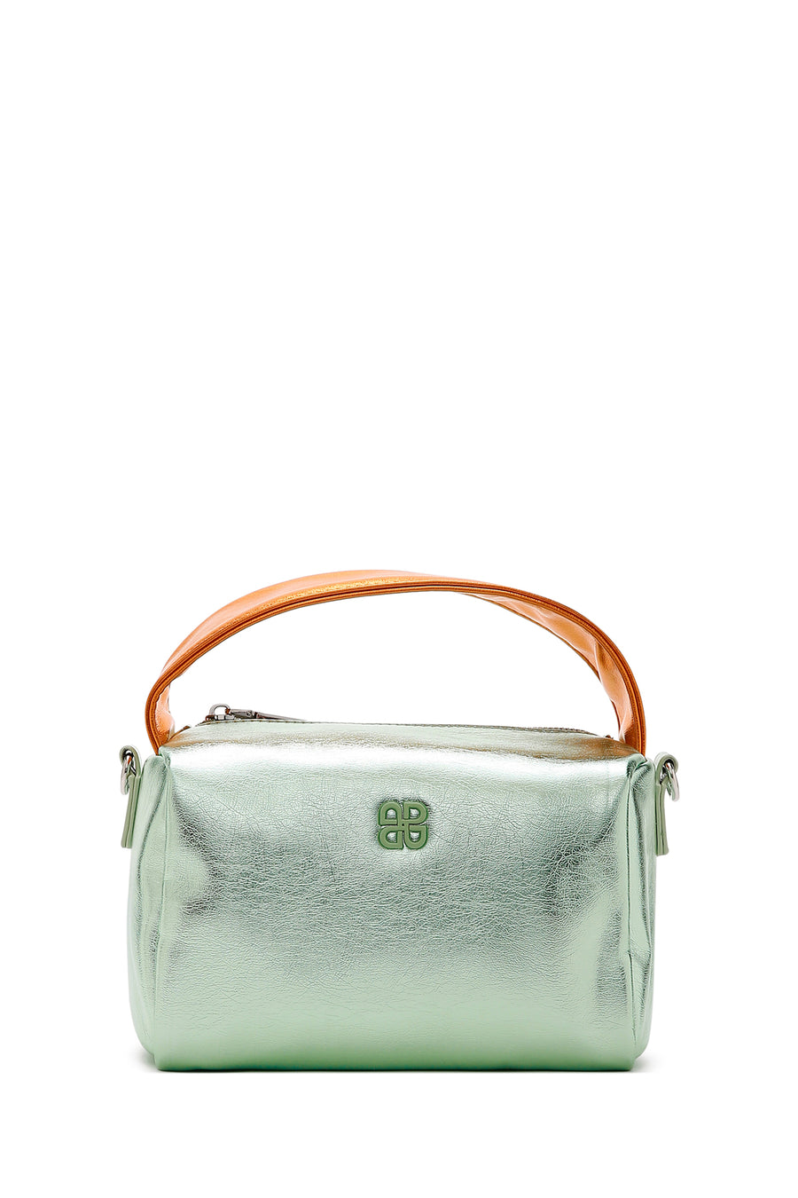 Women's Green Long Strap Metallic Crossbody Bag