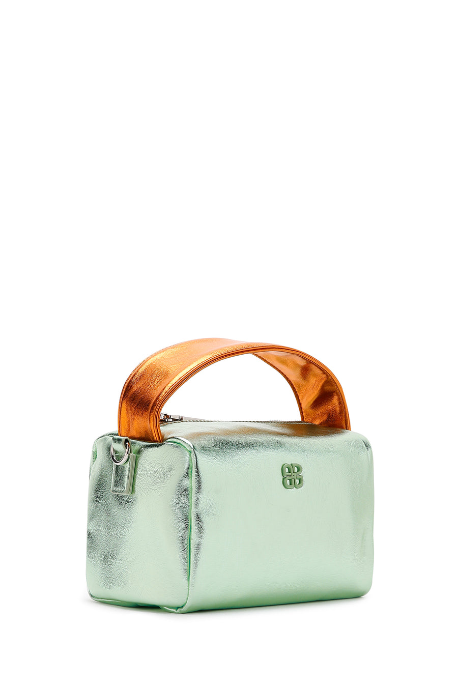 Women's Green Long Strap Metallic Crossbody Bag