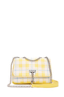 Women's Yellow Printed Long Strap Crossbody Bag | Derimod
