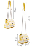 Women's Yellow Printed Long Strap Crossbody Bag | Derimod