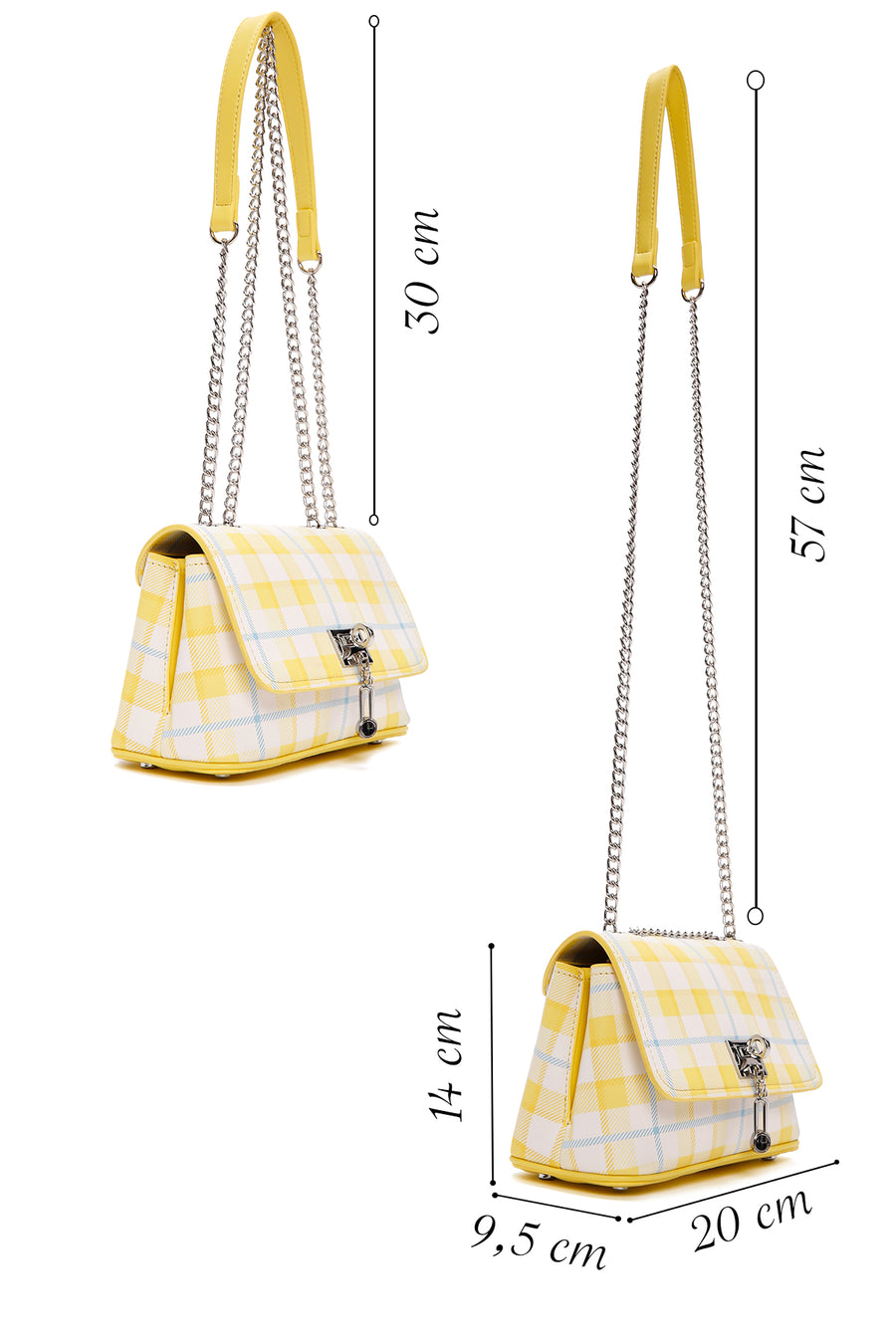 Women's Yellow Printed Long Strap Crossbody Bag