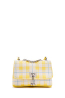 Women's Yellow Printed Long Strap Crossbody Bag | Derimod