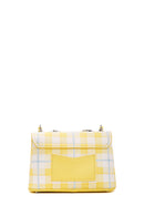 Women's Yellow Printed Long Strap Crossbody Bag | Derimod