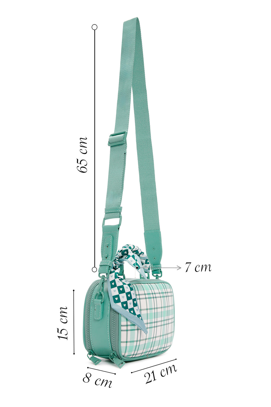 Women's Green Long Strap Printed Crossbody Bag
