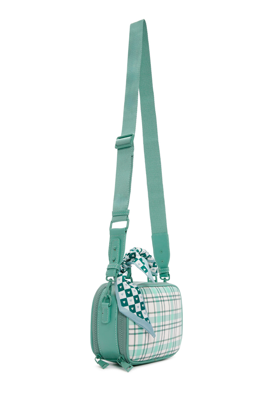 Women's Green Long Strap Printed Crossbody Bag
