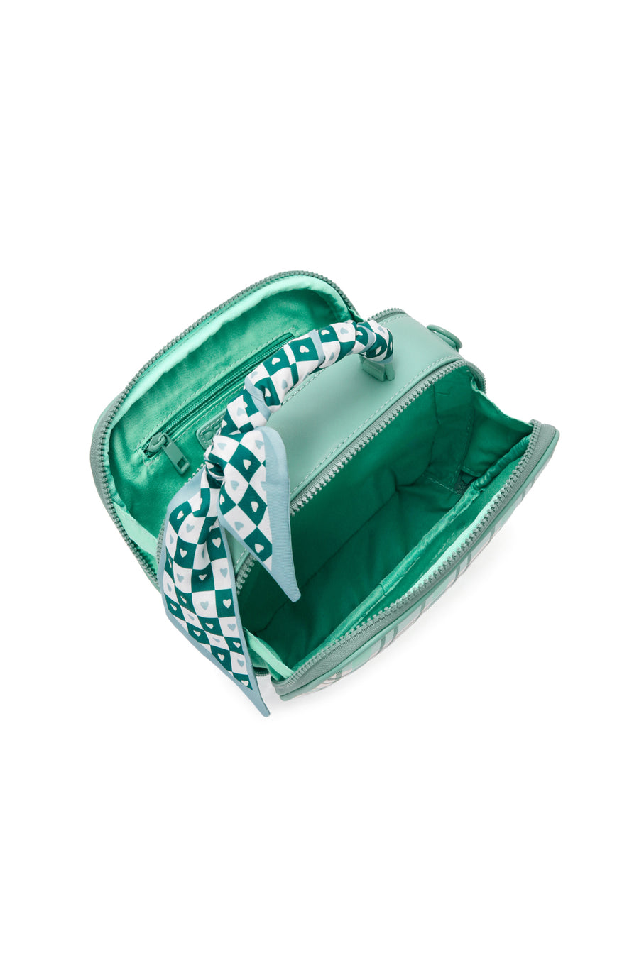 Women's Green Long Strap Printed Crossbody Bag