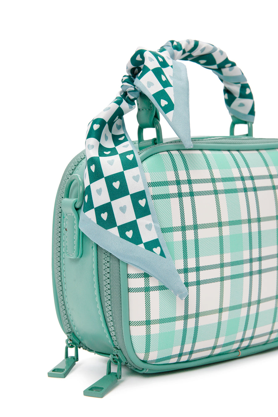 Women's Green Long Strap Printed Crossbody Bag
