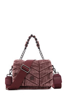 Women's Pink Long Strap Fabric Crossbody Bag | Derimod