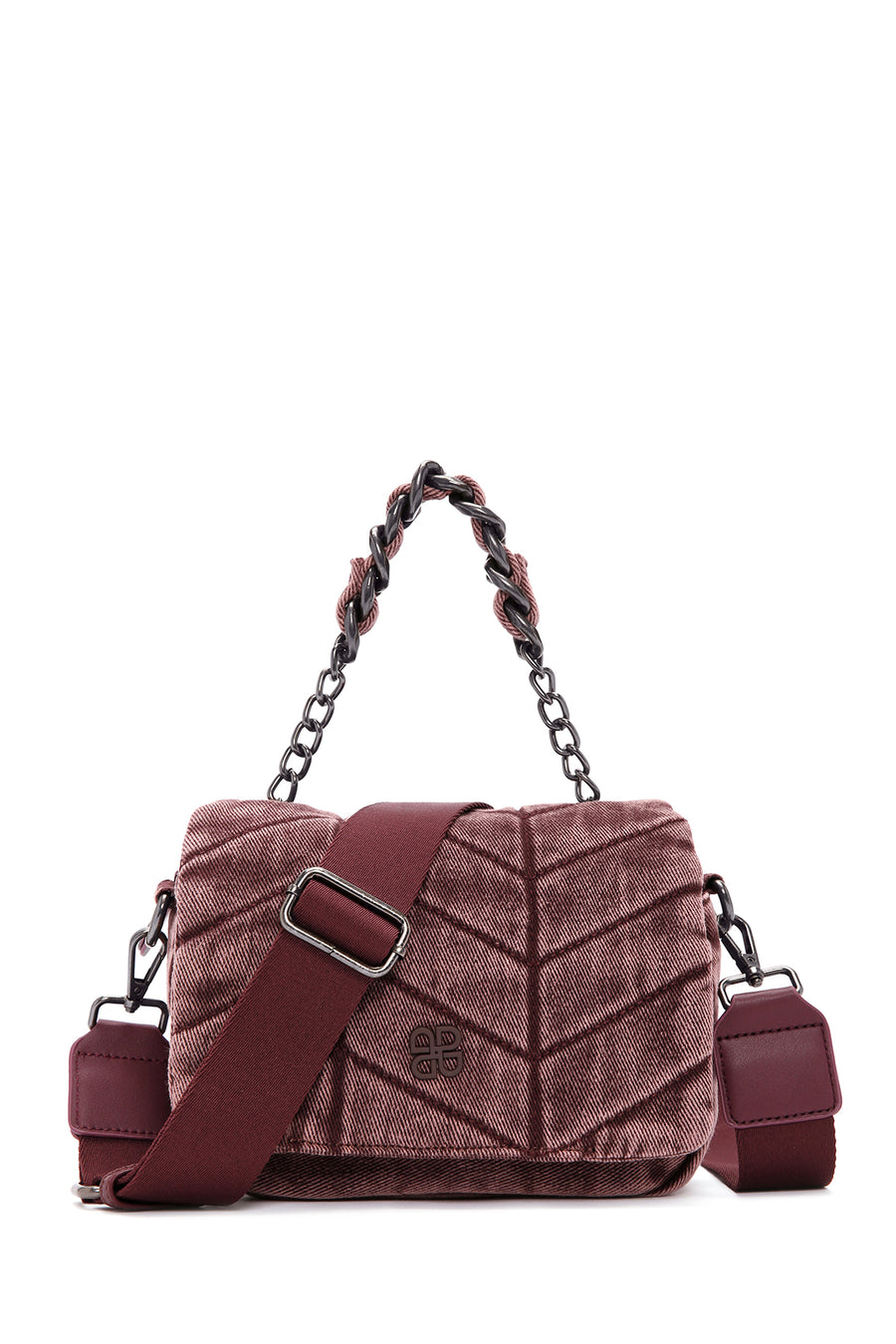 Women's Pink Long Strap Fabric Crossbody Bag 24SBD24906F | Derimod