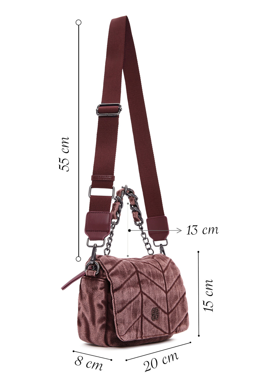 Women's Pink Long Strap Fabric Crossbody Bag