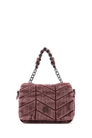 Women's Pink Long Strap Fabric Crossbody Bag | Derimod
