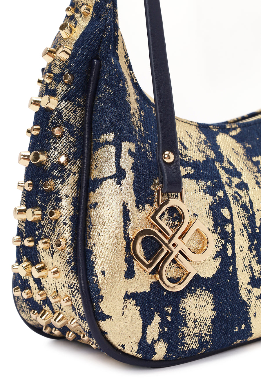 Women's Navy Blue Fabric Shoulder Bag