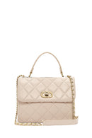 Women's Cream Long Strap Quilted Sleeve Bag | Derimod