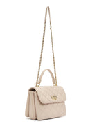 Women's Cream Long Strap Quilted Sleeve Bag | Derimod
